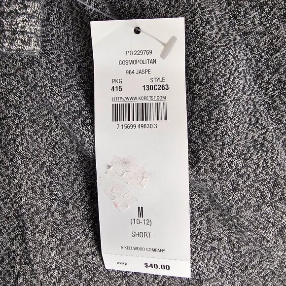 Koret Straight Leg Cosmopolitan Black And White Pull On Sweatpants Joggers NEW - Picture 6 of 6